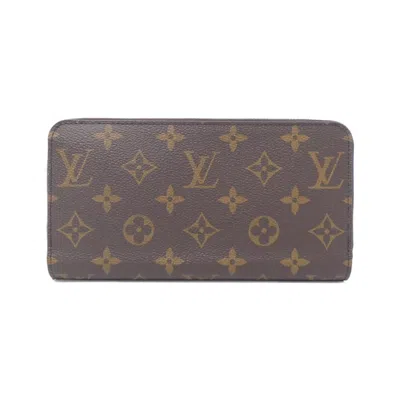 Pre-owned Louis Vuitton Brown Fuchsia Marron Coated Canvas Long Wallet (bi-fold) ()