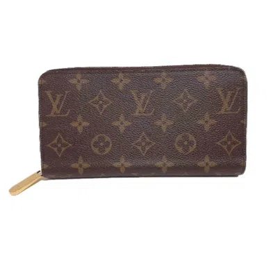 Pre-owned Louis Vuitton Brown Fuchsia Monogram Long Wallet (bi-fold) () In Brown, Fuchsia