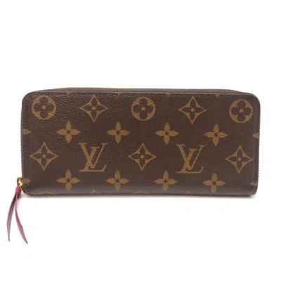 Pre-owned Louis Vuitton Brown Fuchsia Monogram Long Wallet (bi-fold) () In Multi