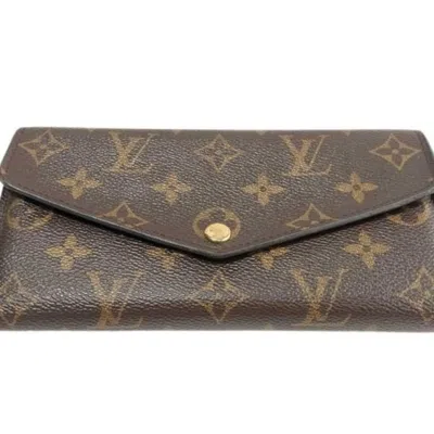 Pre-owned Louis Vuitton Brown Fuchsia Monogram Long Wallet (tri-fold) () In Multi