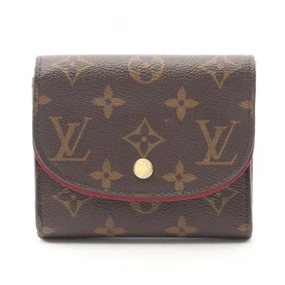 Pre-owned Louis Vuitton Brown Fuchsia Monogram Pink Monogram Leather Wallet (tri-fold) ()
