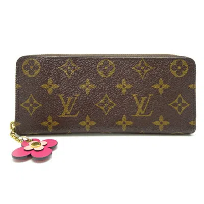 Pre-owned Louis Vuitton Brown Fuchsia Monogram Pink Monogram Long Bill Wallet (bi-fold) ()