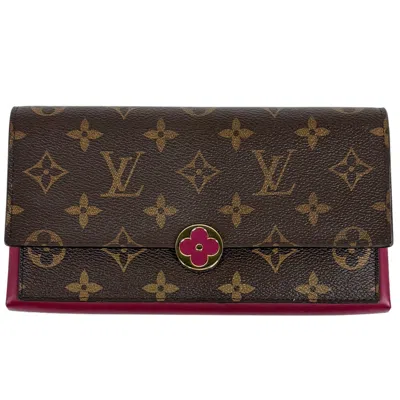 Pre-owned Louis Vuitton Brown Fuchsia Monogram Pvc Long Wallet (bi-fold) () In Multi