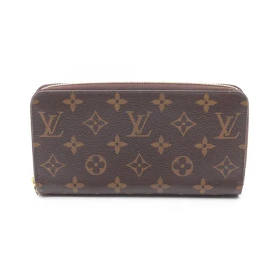 Pre-owned Louis Vuitton Brown Fuchsia Pink Coated Canvas Long Wallet (bi-fold) () In Multi