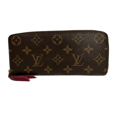 Pre-owned Louis Vuitton Brown Fuchsia Pink Monogram Long Wallet (bi-fold) ()
