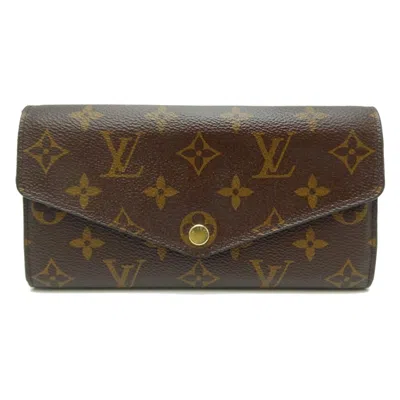 Pre-owned Louis Vuitton Brown Fuchsia Pink Monogram Long Wallet (bi-fold) () In Multi