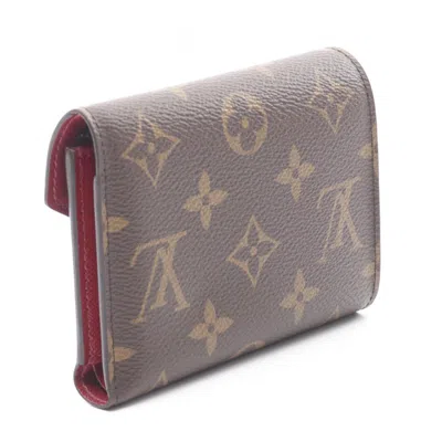 Pre-owned Louis Vuitton Brown Fuchsia Pink Monogram Pvc Leather Wallet (tri-fold) () In Multi