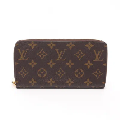 Pre-owned Louis Vuitton Brown Fuchsia Pink Pvc Coated Canvas Leather Long Wallet (bi-fold) () In Multi