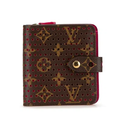 Pre-owned Louis Vuitton Brown Fuchsia Pvc Leather Wallet (bi-fold) () In Multi