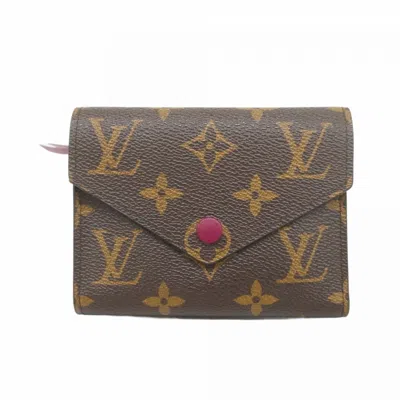 Pre-owned Louis Vuitton Brown Fuchsia Wallet (tri-fold) ()