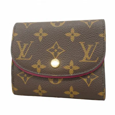 Pre-owned Louis Vuitton Brown Fuchsia Wallet (tri-fold) () In Multi