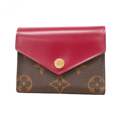Pre-owned Louis Vuitton Brown Fuchsia Wallet (tri-fold) () In Multi