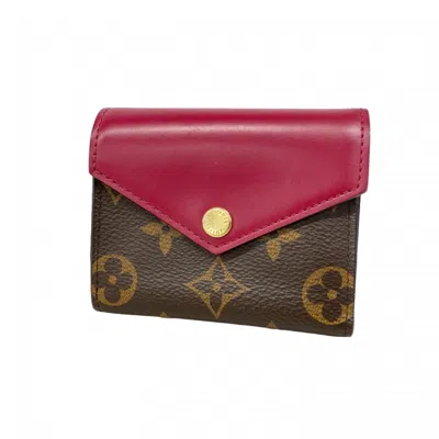 Pre-owned Louis Vuitton Brown Fuchsia Wallet (tri-fold) () In Multi