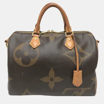 Pre-owned Louis Vuitton Brown Giant Monogram Reverse Canvas Speedy Bandouliere 30 Satchel