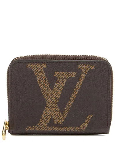 Pre-owned Louis Vuitton Brown Giant Monogram Zippy Coin Wallet (authentic Pre-loved)