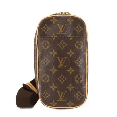 Pre-owned Louis Vuitton Brown Gold Monogram Monogram Canvas Pochette Sling Bag ()