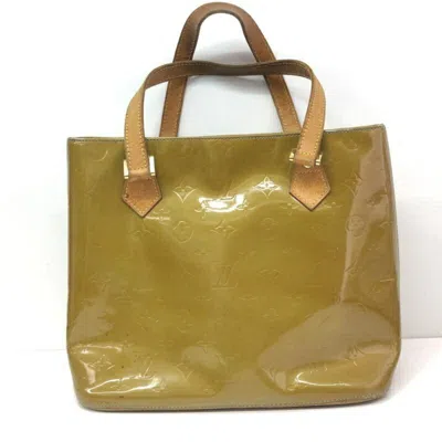 Pre-owned Louis Vuitton Brown Gold Yellow Patent Leather Tote Bag ()
