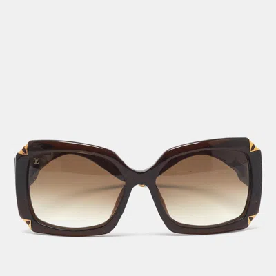 Pre-owned Louis Vuitton Brown Gradient Z0366w Hortensia Square Sunglasses