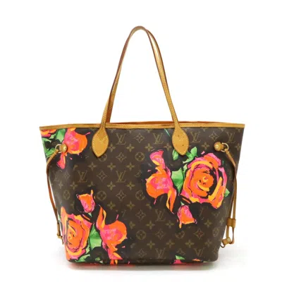 Pre-owned Louis Vuitton Brown Green Monogram Orange Pink Monogram Rose Shoulder Bag Tote Bag () In Brown, Green, Monogram, Orange, Pink