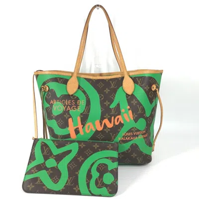 Pre-owned Louis Vuitton Brown Green Monogram Shoulder Bag Tote Bag () In Multi