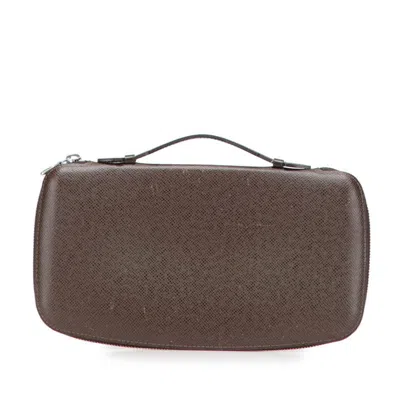 Pre-owned Louis Vuitton Brown Grizzly Leather Long Wallet (bi-fold) ()