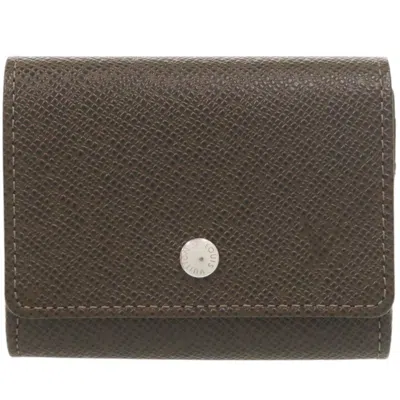 Pre-owned Louis Vuitton Brown Grizzly Taiga Leather Coin Purse/coin Case ()