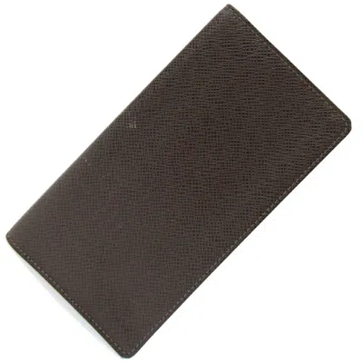 Pre-owned Louis Vuitton Brown Grizzly Taiga Leather Long Bill Wallet (bi-fold) ()