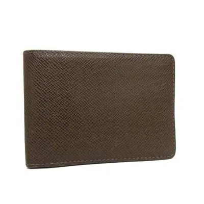Pre-owned Louis Vuitton Brown Grizzly Taiga Leather Wallet (bi-fold) ()