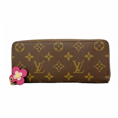 Pre-owned Louis Vuitton Brown Hot Pink Long Wallet (bi-fold) ()
