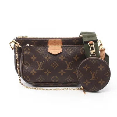 Pre-owned Louis Vuitton Brown Khaki Monogram Coated Canvas Shoulder Bag ()