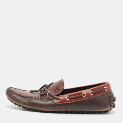 Pre-owned Louis Vuitton Brown Leather Arizona Loafers Size 43