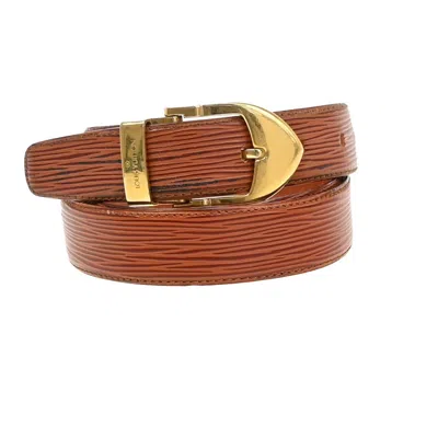 Pre-owned Louis Vuitton Brown Leather Belt  ()