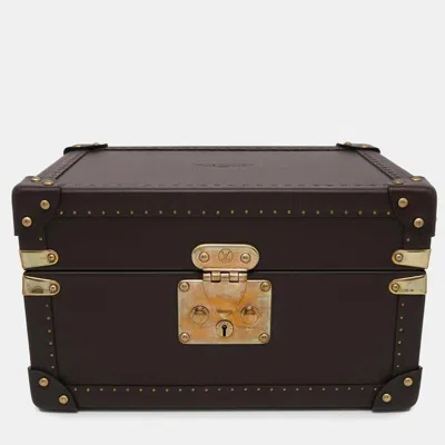 Pre-owned Louis Vuitton Brown Leather Boite Montre Case