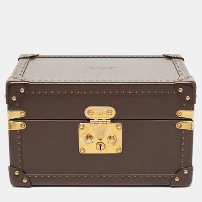 Pre-owned Louis Vuitton Brown Leather Boite Montre Case