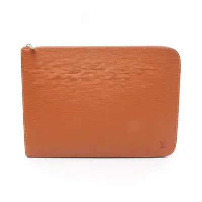 Pre-owned Louis Vuitton Brown Leather Clutch Bag ()