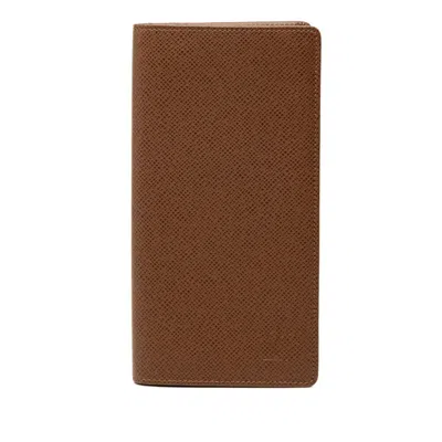 Pre-owned Louis Vuitton Brown Leather Long Wallet (bi-fold) ()