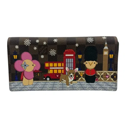Pre-owned Louis Vuitton Brown Leather Long Wallet (bi-fold) ()