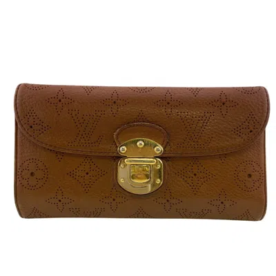 Pre-owned Louis Vuitton Brown Leather Long Wallet (bi-fold) ()