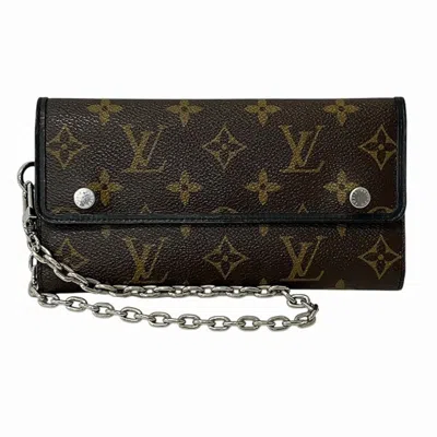 Pre-owned Louis Vuitton Brown Leather Long Wallet (tri-fold) ()