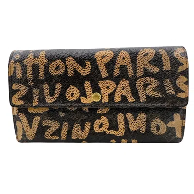 Pre-owned Louis Vuitton Brown Leather Long Wallet (tri-fold) ()