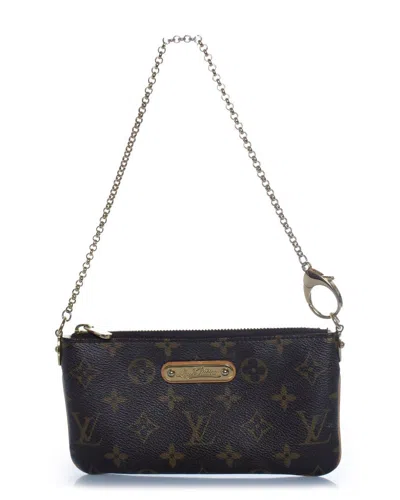 Pre-owned Louis Vuitton Brown Leather Milla Pochette (authentic Pre-loved)