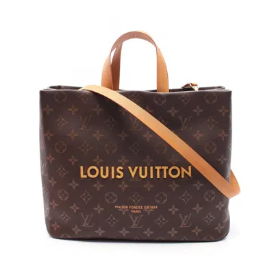 Pre-owned Louis Vuitton Brown Leather Monogram Tote Bag ()