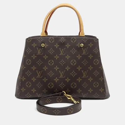 Pre-owned Louis Vuitton Brown Leather Montaigne Mm