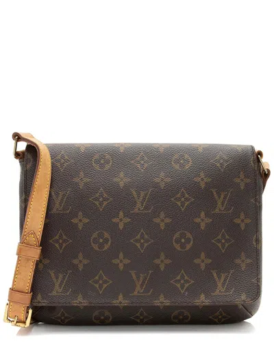 Pre-owned Louis Vuitton Brown Leather Musette Tango (authentic Pre-loved)