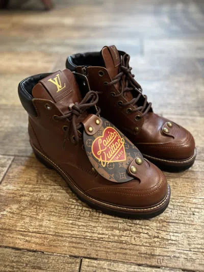 Pre-owned Louis Vuitton Brown Leather Nigo Ankle Boots