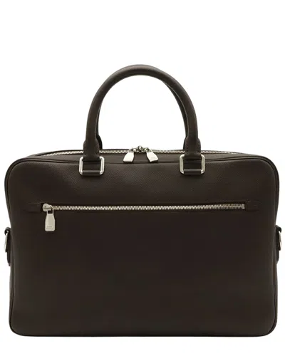 Pre-owned Louis Vuitton Brown Leather Porte Documents Briefcase (authentic Pre-loved)