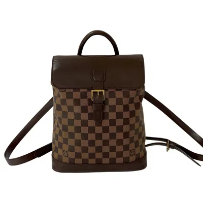 Pre-owned Louis Vuitton Brown Leather Pvc Backpack ()