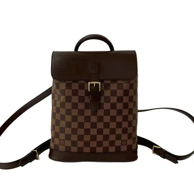 Pre-owned Louis Vuitton Brown Leather Pvc Backpack ()