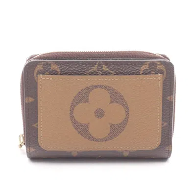 Pre-owned Louis Vuitton Brown Leather Pvc Coin Purse/coin Case ()