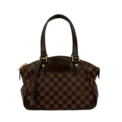 Pre-owned Louis Vuitton Brown Leather Pvc Handbag Tote Bag ()